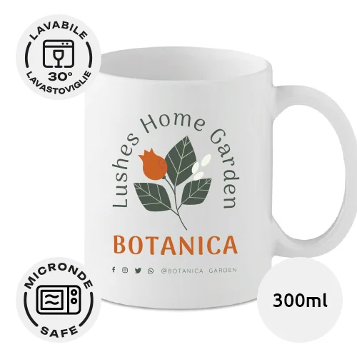 Tazza in ceramica bianca da 300ml ideale per sublimazione con scatola regalo bianca
