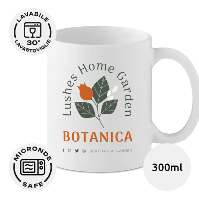 Tazza in ceramica bianca da 300ml ideale per sublimazione con scatola regalo bianca