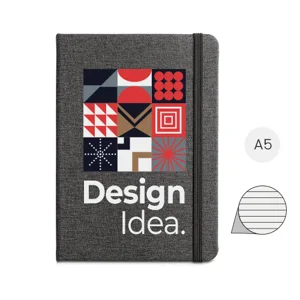 Block note A5 con copertina rigida in RPET a 192 pagine con carta avorio 