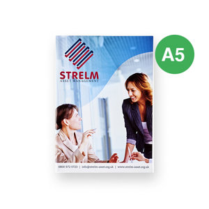 Block notes A5 Desk-Mate con copertina e fogli interamente personalizzabile con stampa full color su ciascun foglio