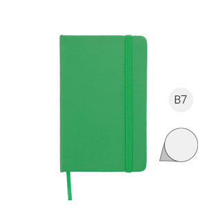 Block Notes B7 con copertina rivestita in pelle PU e 100 fogli bianchi e con elastico e segnapagine in coordinato