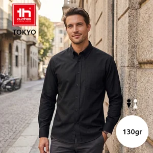 Camicia THC TOKYO da uomo in cotone oxford con taschino da 130gr