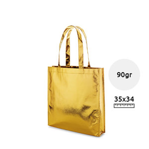 Shopper in TNT laminato metaallizzato da 90gr 34x35x8cm