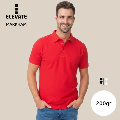 Maglietta polo ELEVATE MARKHAM da uomo a manica corta in tessuto piqué elasticizzato da 200gr
