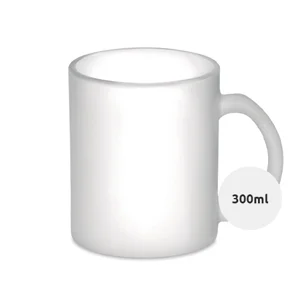 Tazza in vetro opaco ideale per sublimazione 300ml