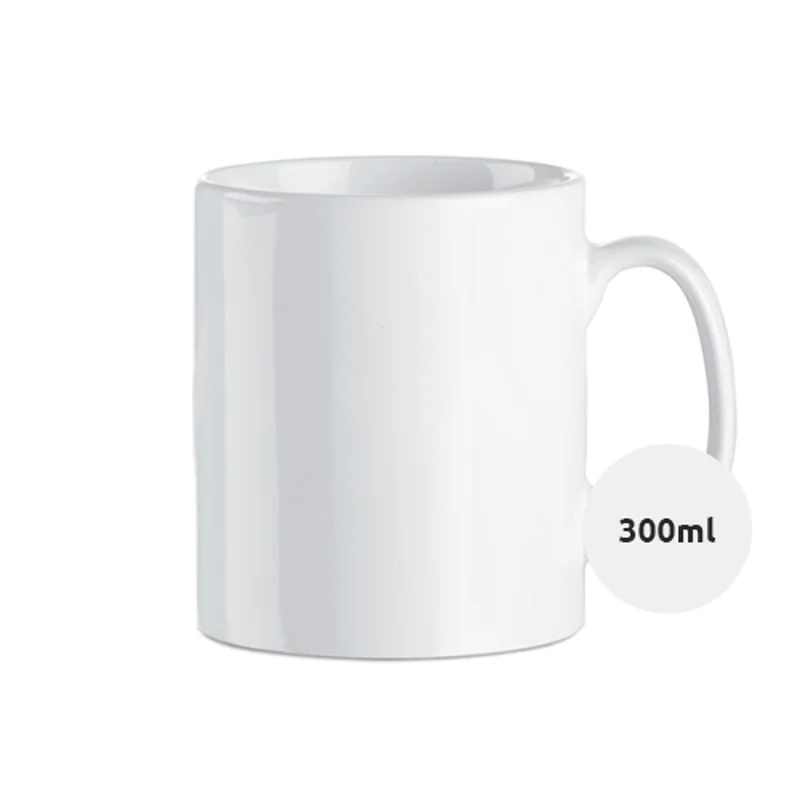 Tazza in ceramica bianca ideale per sublimazione 300ml