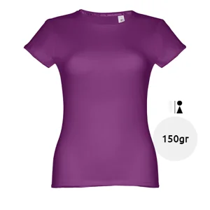 T-shirt da donna colori assortiti a girocollo taglio aderente 100% cotone 150gr