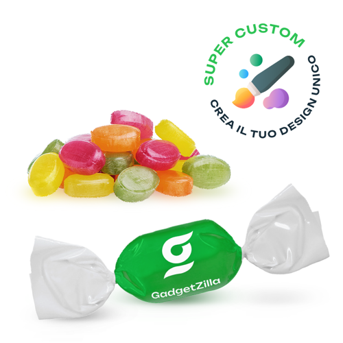 Caramelle avvolte in carta personalizzata in Kg