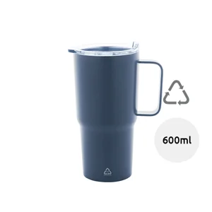 Tazza termica in acciaio inox riciclato e coperchio in PS da 600ml