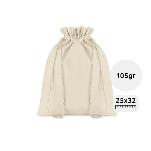 Sacca regalo media in cotone biologico 25x32cm da 105gr