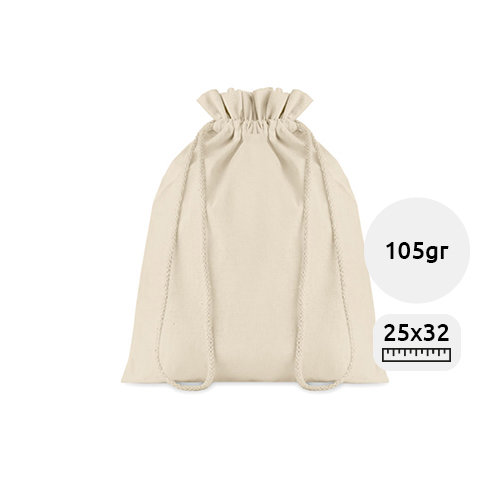 Sacca regalo media in cotone biologico 25x32cm da 105gr