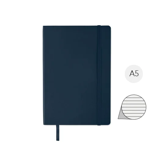 Block notes A5 con copertina morbida in PU riciclato e 80 fogli a righe in carta riciclata e tasca interna espandibile