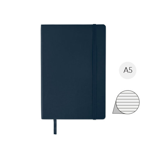 Block notes A5 con copertina morbida in PU riciclato e 80 fogli a righe in carta riciclata