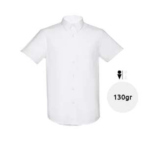 Camicia da uomo bianca a maniche corte da 130gr