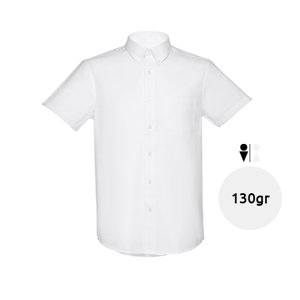 Camicia da uomo bianca a maniche corte da 130gr