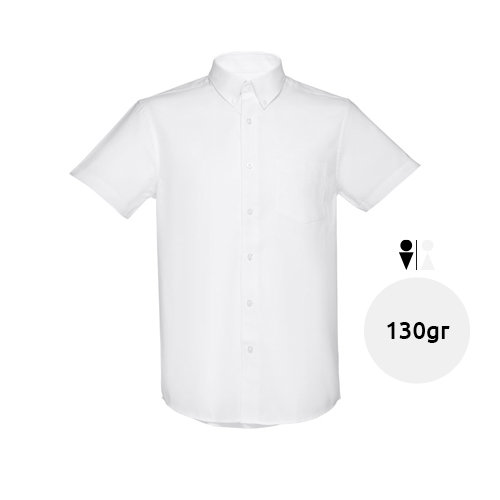 Camicia da uomo bianca a maniche corte da 130gr
