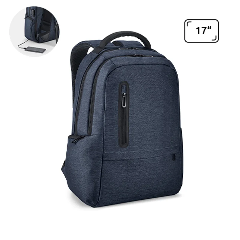 Zaino porta pc da 17'' in nylon impermeabile con porta USB e cavo di ricarica