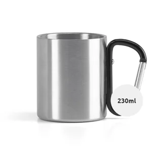 Tazza in acciaio inox con manico moschettone 230ml