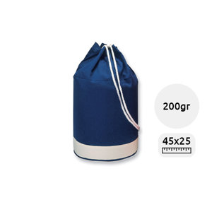 Sacca in cotone blu navy con chiusura a coulisse da 200gr diametro 25cm per altezza 45cm