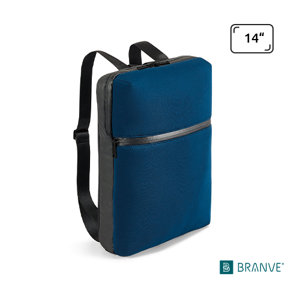 Zaino porta pc Branve da 14'' in tela cerata e soft shell resistente all'acqua con spallacci regolabili