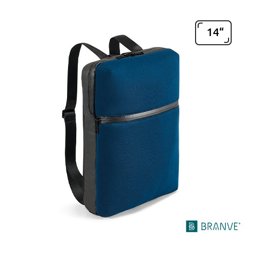 Zaino porta pc Branve da 14'' in tela cerata e soft shell resistente all'acqua con spallacci regolabili