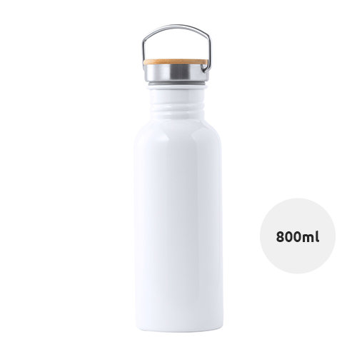 Borraccia inox da 800 ml per sublimazione con coperchio bambù