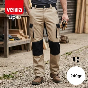 Pantaloni da lavoro VELILLA NJORD in twill bicolore con diverse tasche in cotone e poliestere da 240gr