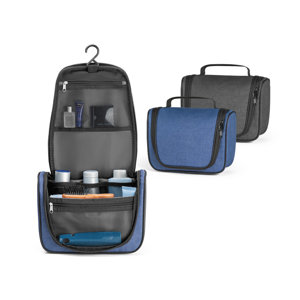 Beauty case e porta accessori da viaggio in poliestere 600D con gancio 250x180x105mm