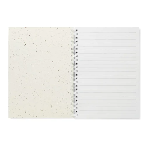 Block Notes A5 con copertina in carta di semi e 100 fogli a righe F/R in carta riciclata