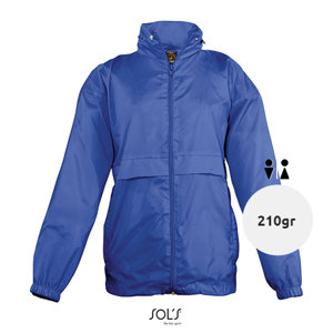 Giacca impermeabile da bambino unisex colori assortiti con cappuccio a scomparsa in nylon 210gr