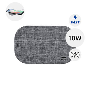 Caricatore wireless con ricarica veloce e copertura in tessuto in RPET da 10W