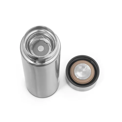 Thermos a doppio strato in acciaio inox con termometro digitale e infusore per il tè da 470ml