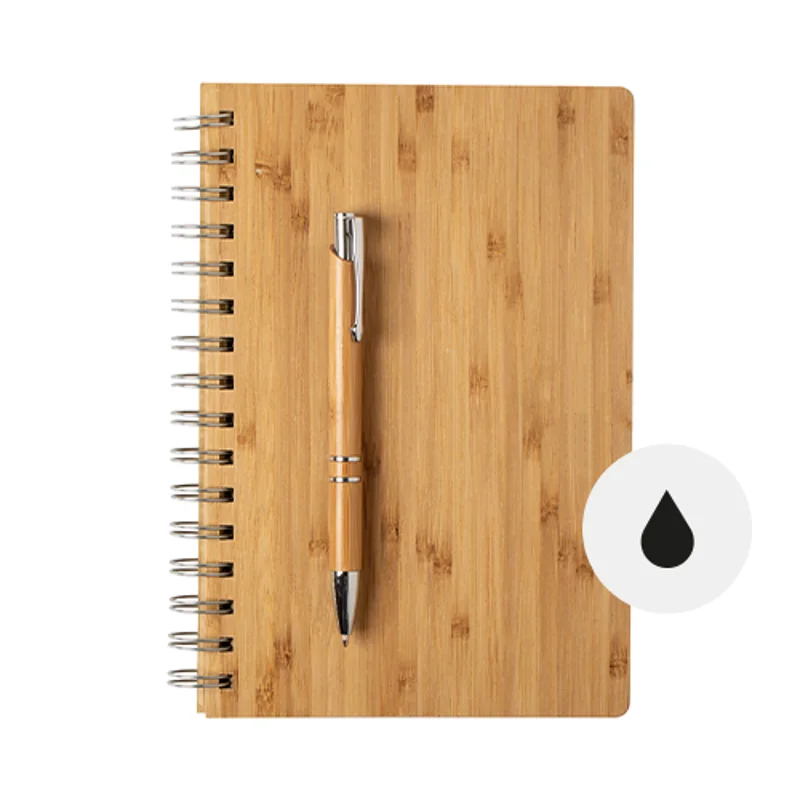 Set block notes A5 e penna in bambù in confezione regalo