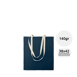 Shopper in cotone colorato con manici lunghi ecrù 140gr 38x42cm