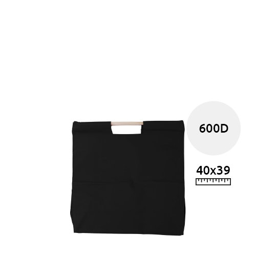 Shopper in poliestere a soffietto con manici in legno da 600d 40x16x39cm