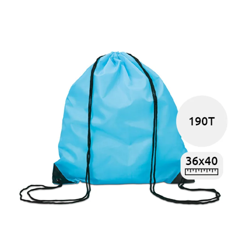 Sacca in poliestere con lacci lunghi e chiusura a coulisse da 190T 36x40cm