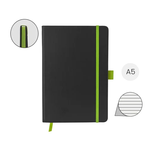 Block notes A5 con copertina rigida e 80 pagine a righe color crema bordo fogli colorato