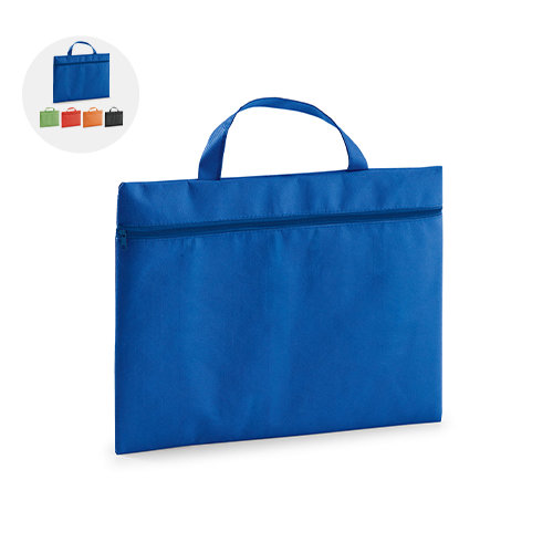 Cartella in TNT porta documenti con chiusura a zip in diverse colorazioni 38x30cm