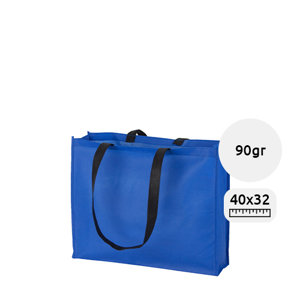 Shopper per la spesa in TNT disponibile in diverse colorazioni con manici lunghi neri da 90gr 40x32x11cm