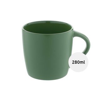 Tazza in ceramica colorata finitura esterna opaca e interna lucida in confezione in cartoncino kraft 280ml