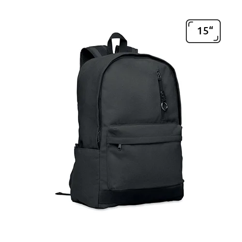 Zaino porta pc in cotone riciclato da 15 pollici con tasche frontali e laterali schienale fondo e spallacci imbottiti
