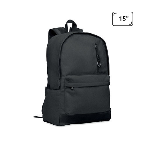 Zaino porta pc in cotone riciclato da 15 pollici con tasche frontali e laterali schienale fondo e spallacci imbottiti