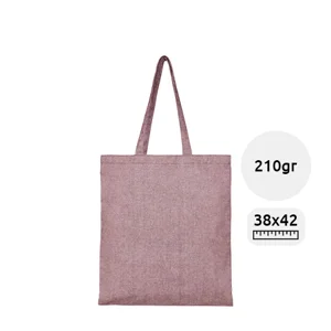 Shopper in cotone riciclato in diverse colorazioni con manici lunghi da 210gr 38x42cm