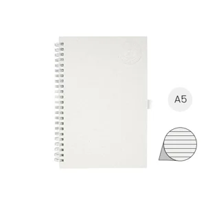 Block note a spirale A5 con pagine a righe realizzato con cartoni del latte riciclati