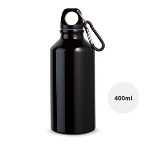 Borraccia sportiva in alluminio da 400 ml con moschettone