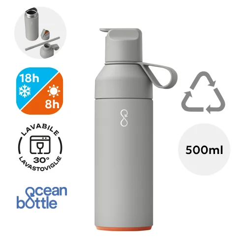 Borraccia termica Ocean Bottle GO in acciaio inossidabile riciclato con tappo a beccuccio da 500ml
