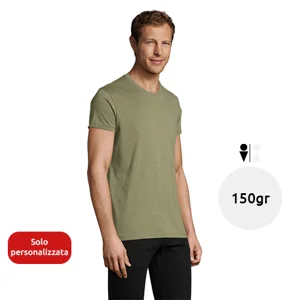 T-shirt da uomo colori assortiti a girocollo taglio aderente 100% cotone 150gr
