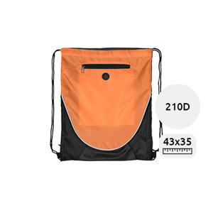 Sacca da 5L in poliestere con tasca frontale e passaggio per auricolari da 210D 35x43cm