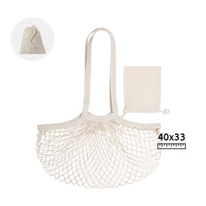 Shopper pieghevole in cotone 100% a maglia a rete 40x33cm