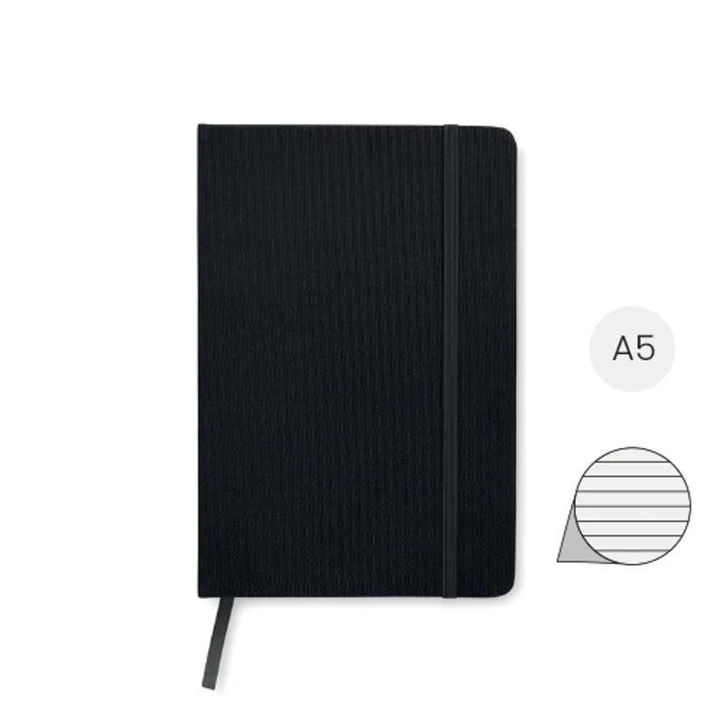 Block notes A5 con copertina in RPET e fogli a righe in carta riciclata